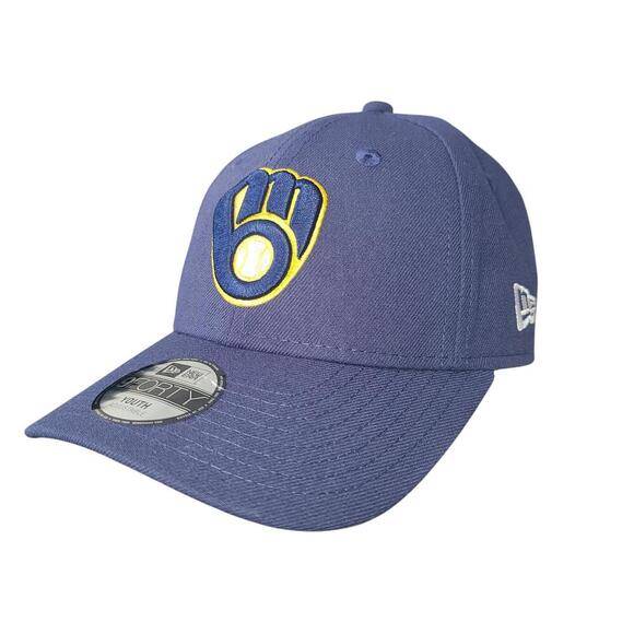 Milwaukee Brewers New Era Youth Cap - Classic Logo Baseball Hat - Picture 2 of 8